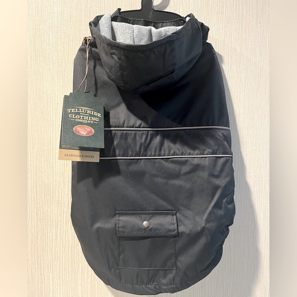 Telluride Other - Telluride Clothing Co Pet Dog Fleece Lined Hooded Rain Jacket LARGE Black NWT